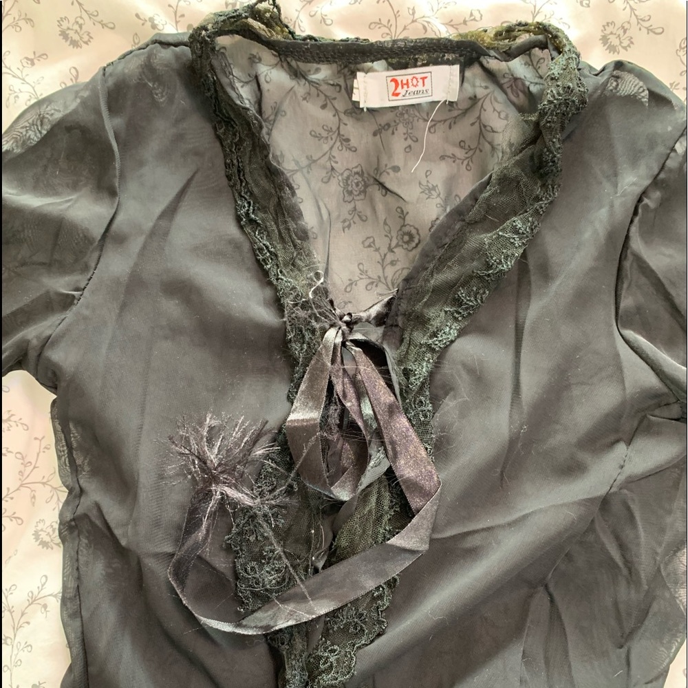 Black sheer blouse